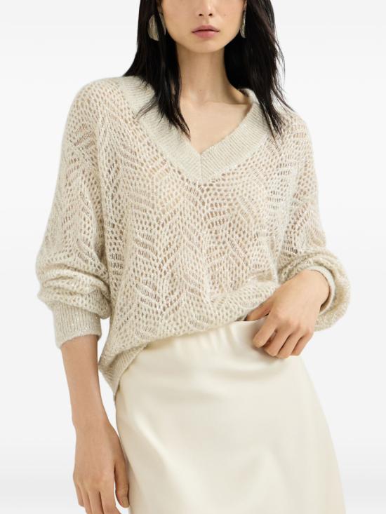 26FW 브루넬로 쿠치넬리 스웨터 MRG562502 CEZ53 Avorio stracciatella - BRUNELLO CUCINELLI