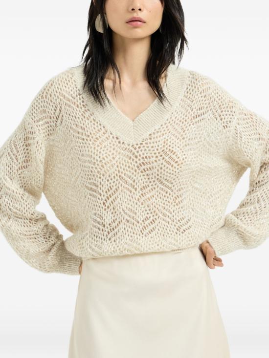 26FW 브루넬로 쿠치넬리 스웨터 MRG562502 CEZ53 Avorio stracciatella - BRUNELLO CUCINELLI