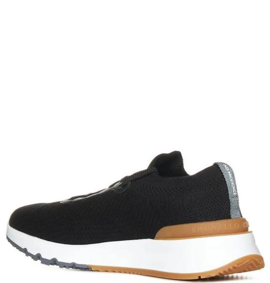  브루넬로 쿠치넬리 코튼 니트 세미 폴리쉬드 카프스킨 러너 MZUPMBO252 CIK10 Nero - BRUNELLO CUCINELLI