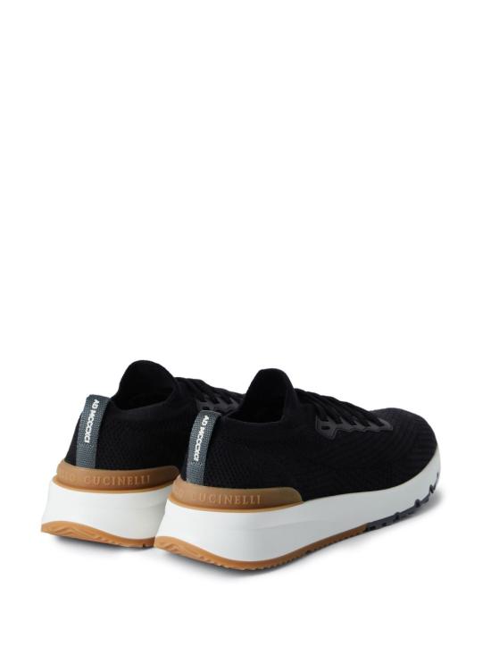  브루넬로 쿠치넬리 코튼 니트 세미 폴리쉬드 카프스킨 러너 MZUPMBO252 CIK10 Nero - BRUNELLO CUCINELLI