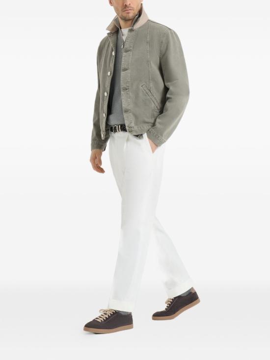26FW 브루넬로 쿠치넬리 스웨이드 스니커즈 MZUMGLJ336 CLV06 Pepe - BRUNELLO CUCINELLI