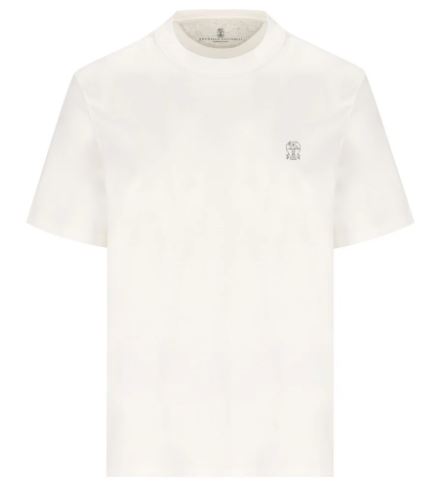 26FW 브루넬로 쿠치넬리 코튼 저지 크루넥 티셔츠 M0B138440 CJB65 Off white