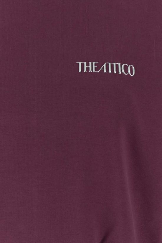  디 아티코 숏 원피스 아티코 플럼 스트레치 코튼 미니 드레스 버건디 - THE ATTICO