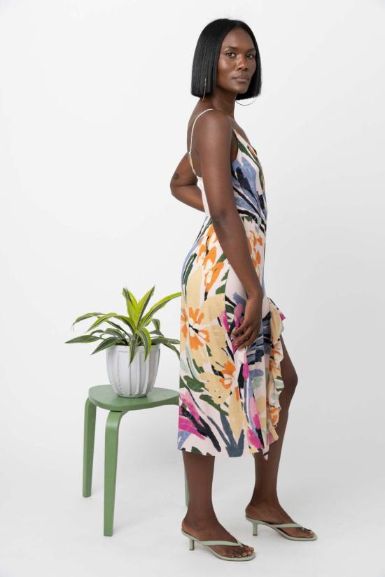  Hope For Flowers by Tracy Reese 원피스 트레이시 리즈의 'Hope For Flowers' 플라운스 슬릿 브이리스 드레스, 화려한 꽃무늬 장식 - OTHER BRANDS