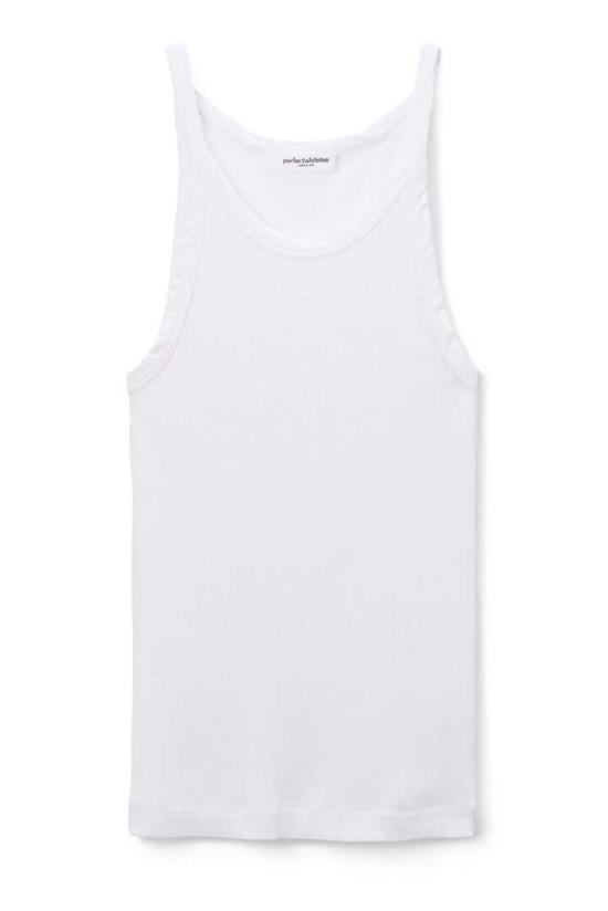  퍼펙트 화이트 티 민소매 티셔츠 애니 리사이클드 립 탱크탑 - PERFECT WHITE TEE