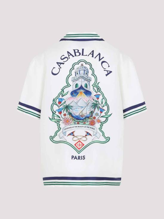 26FW 카사블랑카 반팔 셔츠 MPF26SH00301 White - CASABLANCA