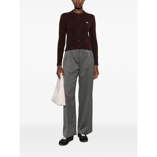 26FW 메종키츠네 베이비 폭스 램스울 피티드 가디건 PW00506KT1006 DKWOO PURPLE - MAISON KITSUNE