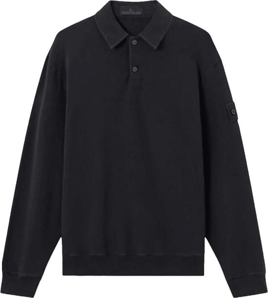 26FW 스톤 아일랜드 스웨터 STONEISLANDL2S156100026S0F53V0029ORGANICCOTTONSTRETCHFLEECEGHOSTPOLOSWEATERBLACK