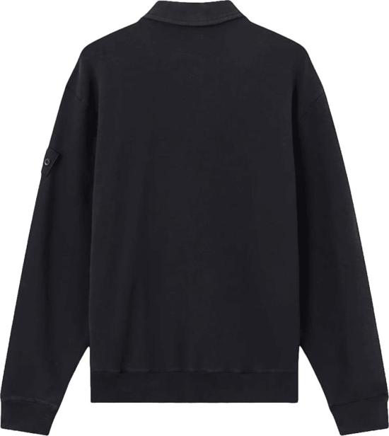 26FW 스톤 아일랜드 폴로 티셔츠 STONEISLANDL2S156100026S0F53V0029ORGANICCOTTONSTRETCHFLEECEGHOSTPOLOSWEATERBLACK - STONE ISLAND