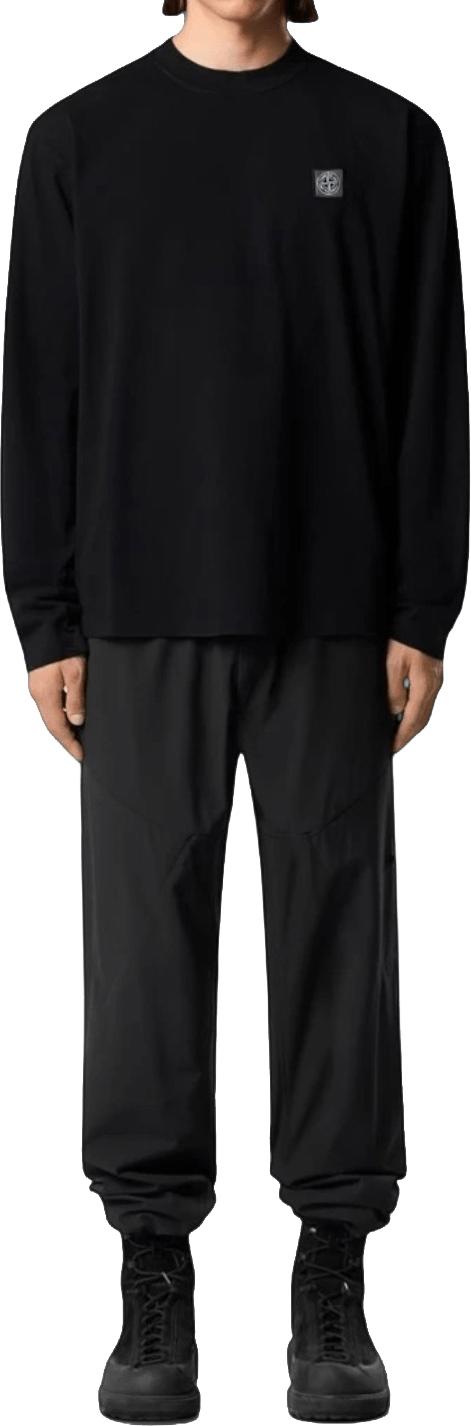 26FW 스톤 아일랜드 긴팔 티셔츠 STONEISLANDL2S152100007S0500V0029ORGANICCOTTONJERSEYGHOSTLONGSLEEVETSHIRTBLACK - STONE ISLAND