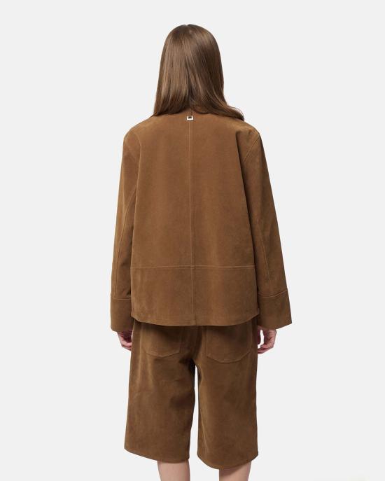  아파리 셔츠 Apparis Ren Sans Suede Overshirt Saddle Brown - APPARIS