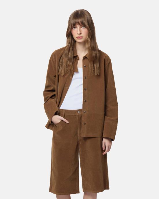  아파리 셔츠 Apparis Ren Sans Suede Overshirt Saddle Brown