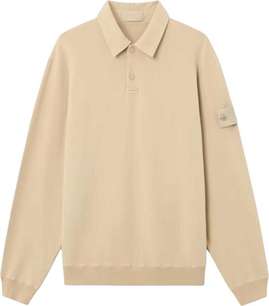 26FW 스톤 아일랜드 스웨터 STONEISLANDL2S156100026S0F53V0090ORGANICCOTTONSTRETCHFLEECEGHOSTPOLOSWEATERBEIGE YELLOW