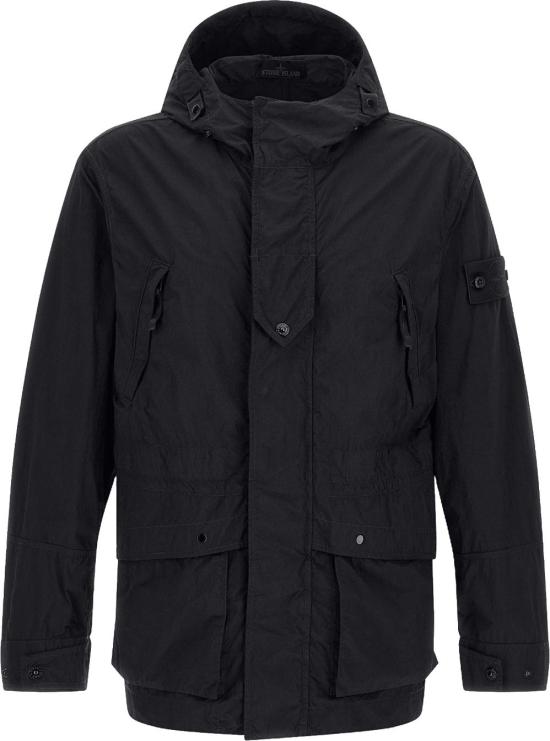 26FW 스톤 아일랜드 패딩 STONEISLANDL2S15Q100024S00F6V0029NYLONSMERIGLIATOGHOSTCARGOPARKABLACK - STONE ISLAND