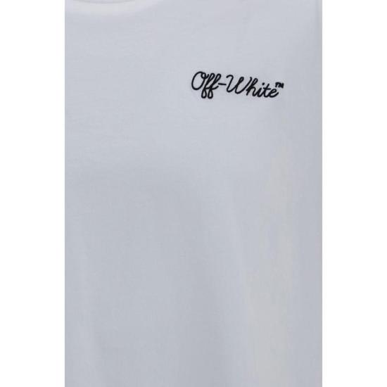  오프화이트 반팔 티셔츠 스크립트 로고 스케이트 티셔츠 화이트 - OFF WHITE
