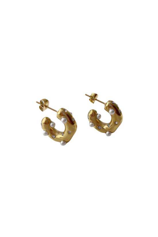  JESSA Jewelry 이어링 제사 주얼리 대즐 후프 귀걸이 골드