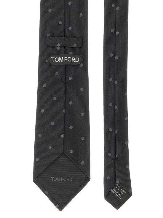 26FW 톰포드 넥타이 폴카 도트 실크 타이 타이와 파피용 블랙 - TOMFORD