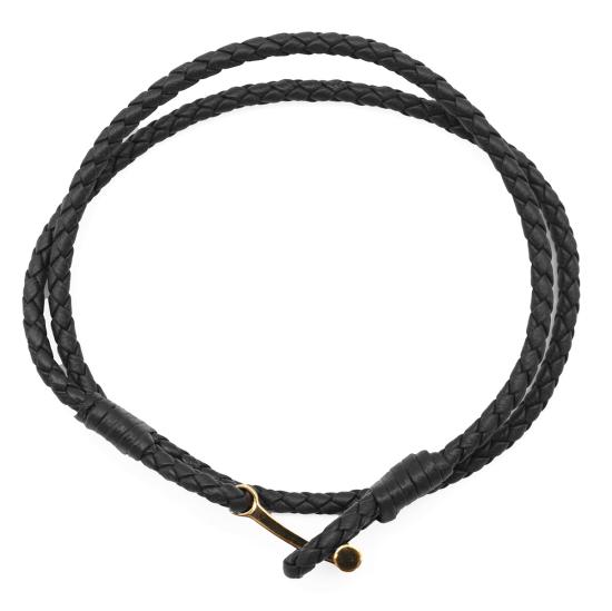 26FW 톰포드 브레이디드 레더 브레이슬릿 JM005 ICL002GNAA BLACK - TOMFORD