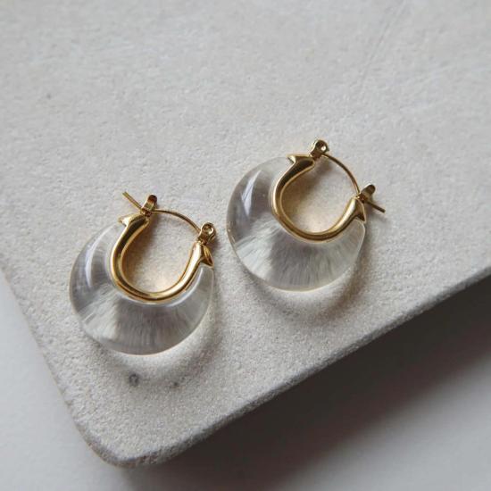  JESSA Jewelry 이어링 제사 주얼리 밀리 아크릴 후프 귀걸이 - OTHER BRANDS