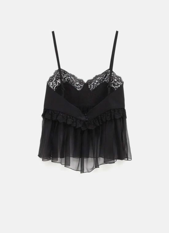  끌로에 블라우스 Chloé Haut En Crpe De Chine Soie 탑 블랙 - CHLOE