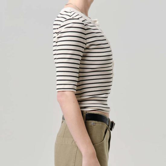  시티즌 오브 휴머니티 반팔 티셔츠 인류 시민 Nali S/S Henley Top - CITIZEN OF HUMANITY