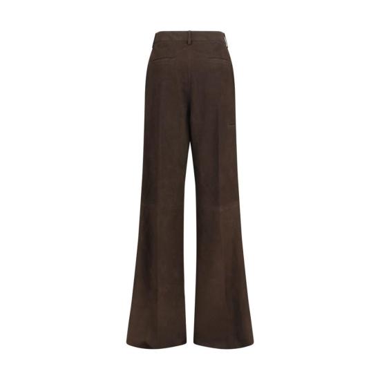  릭 오웬스 스트레이트 팬츠 송아지 가죽 보스 타우러스 캐주얼 팬츠 브라운 - RICK OWENS