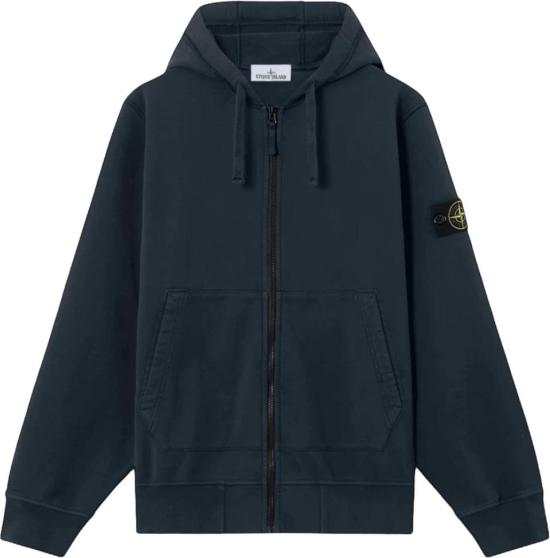 26FW 스톤 아일랜드 후드 티셔츠 STONEISLANDL2S156100061S0051V0020ORGANICCOTTONFLEECEZIPTHROUGHHOODIENAVY