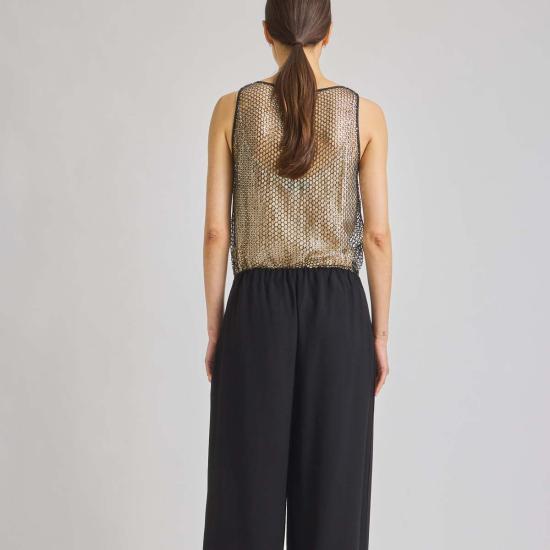  세인트 아트 블라우스 Saint Art Menton 메시 스팽글 탑 - SAINT ART