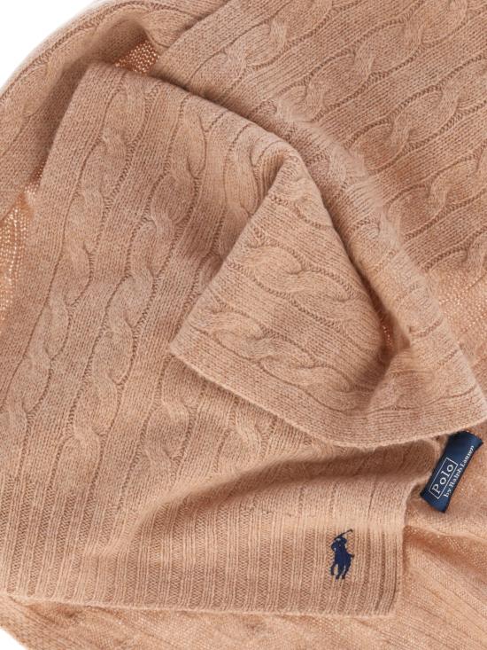 26FW 폴로 랄프로렌 포니 로고 자수 케이블 니트 스카프 455 956296 003 BEIGE - POLO RALPH LAUREN