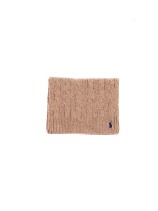 26FW 폴로 랄프로렌 포니 로고 자수 케이블 니트 스카프 455 956296 003 BEIGE - POLO RALPH LAUREN