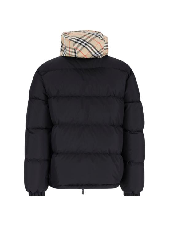 26FW 버버리 체크 테이프 스노우든 푸퍼 자켓 8110196 A1189 Black - BURBERRY