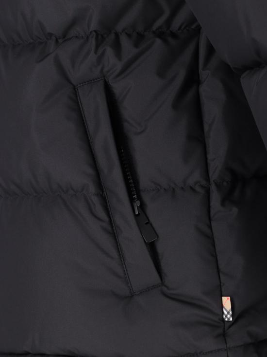 26FW 버버리 체크 테이프 스노우든 푸퍼 자켓 8110196 A1189 Black - BURBERRY