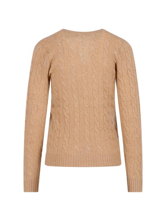 26FW 폴로 랄프로렌 포니 로고 자수 케이블 니트 v넥 스웨터 211 971866 002 BEIGE - POLO RALPH LAUREN