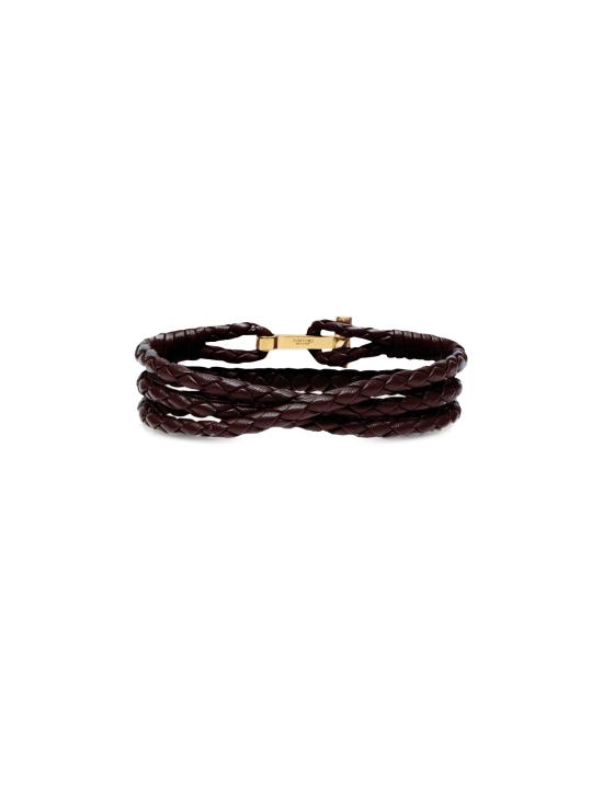26FW 톰포드 브레이디드 레더 브레이슬릿 JM005 ICL002G EIR Brown - TOMFORD