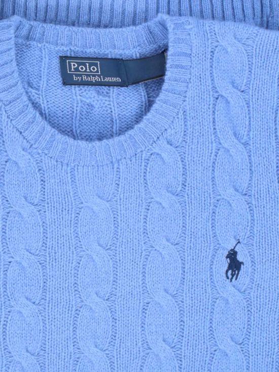 26FW 폴로 랄프로렌 폴로 자수 케이블 니트 스웨터 211 971865 004 LIGHT BLUE - POLO RALPH LAUREN
