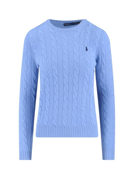 26FW 폴로 랄프로렌 폴로 자수 케이블 니트 스웨터 211 971865 004 LIGHT BLUE