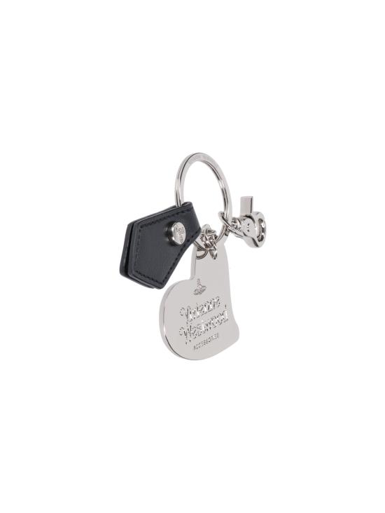 26FW 비비안웨스트우드 오브 로고 하트 키링 8203012TU OM002H N401 BLACK - VIVIENNE WESTWOOD