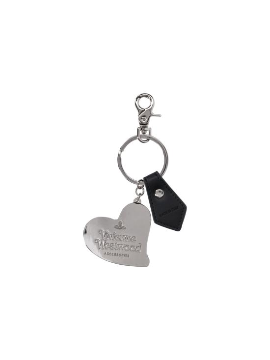 26FW 비비안웨스트우드 오브 로고 하트 키링 8203012TU OM002H N401 BLACK - VIVIENNE WESTWOOD