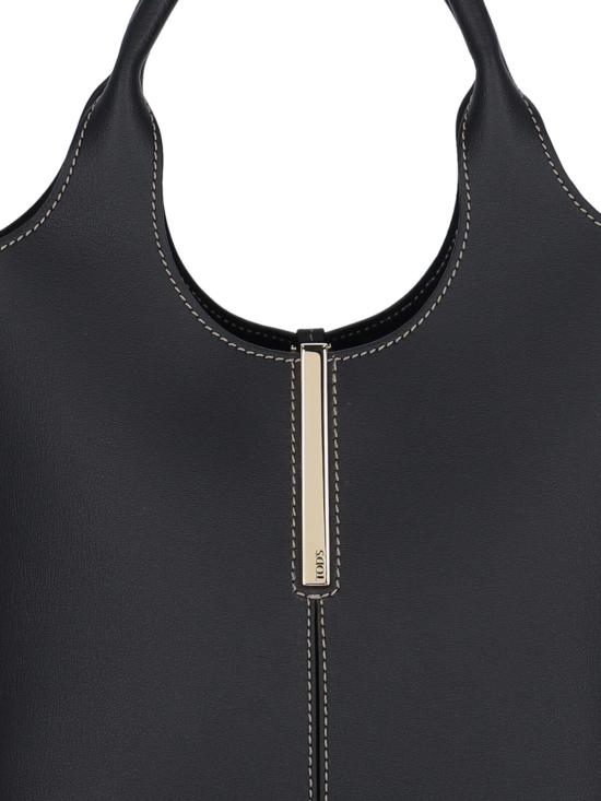 26FW 토즈 레더 미니 토트 쇼핑백 XBWEBRF0100UBL B999 Black - TODS