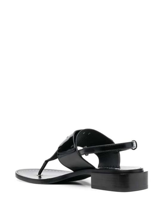  살바토레 페라가모 샌들 페라가모 로고 장식 디테일 블랙 끈 샌들 - SALVATORE FERRAGAMO
