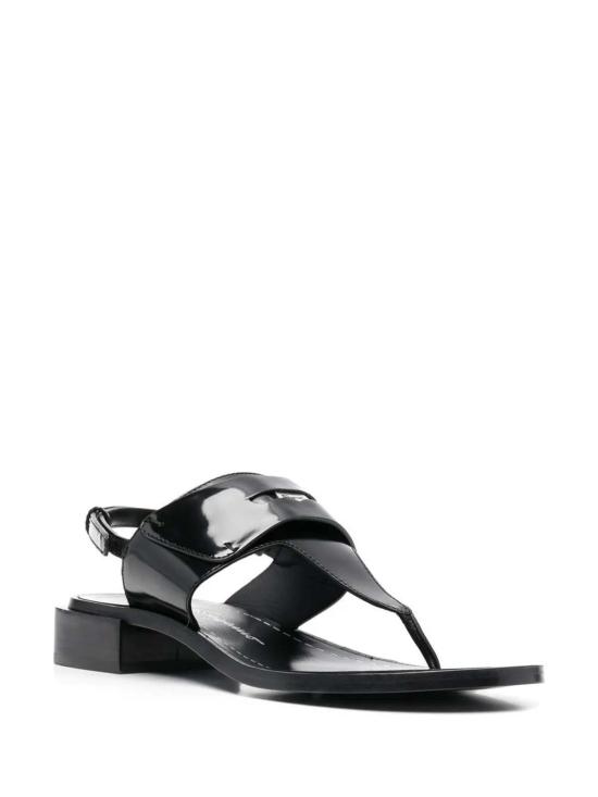  살바토레 페라가모 샌들 페라가모 로고 장식 디테일 블랙 끈 샌들 - SALVATORE FERRAGAMO