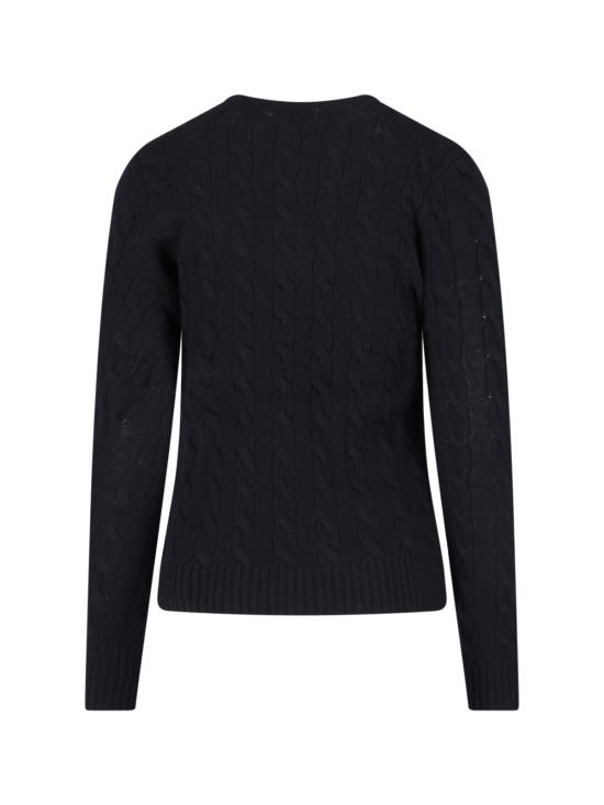 26FW 폴로 랄프로렌 폴로 자수 케이블 니트 스웨터 211 971865 005 Black - POLO RALPH LAUREN
