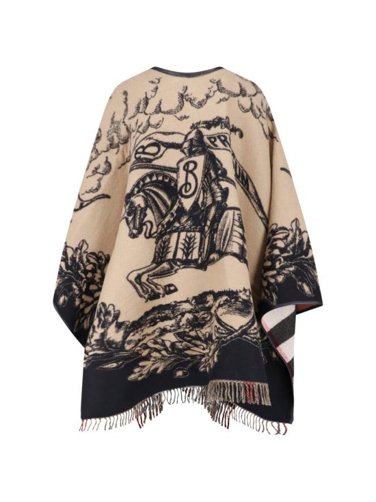 26FW 버버리 EKD 리버시블 체크 울 케이프 8074875 A7026 Beige - BURBERRY