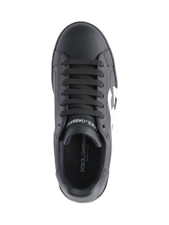 26FW 돌체앤가바나 DG 로고 카프스킨 나파 포르토피노 스니커즈 CS1772 AC330 8B956 Black - DOLCE & GABBANA