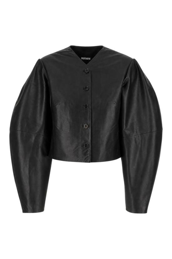 26FW 로테이트 가죽 자켓 116172100BCR2091 100 BLACK