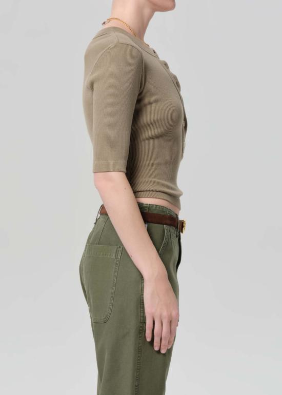  시티즌 오브 휴머니티 반팔 티셔츠 인류 시민 Nali S/S Henley Top - CITIZEN OF HUMANITY