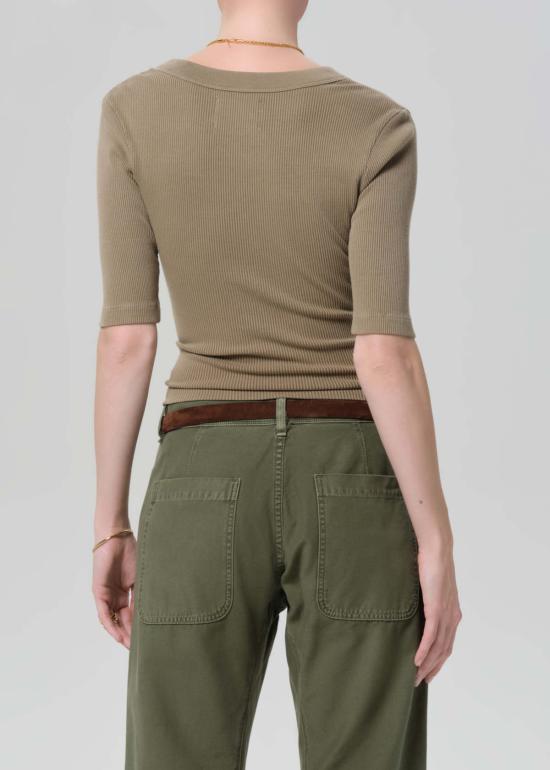  시티즌 오브 휴머니티 반팔 티셔츠 인류 시민 Nali S/S Henley Top - CITIZEN OF HUMANITY