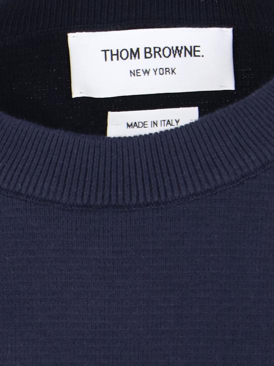 26FW 톰브라운 코튼 밀라노 스티치 4바 풀오버 니트 FKA239A 00219 415 BLUE - THOM BROWNE