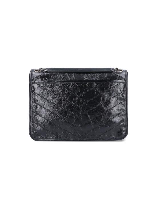 26FW 생로랑 크링클 빈티지 레더 미디움백 633158 0EN04 1000 Black - SAINT LAURENT
