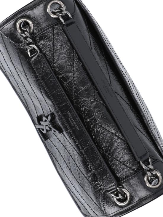 26FW 생로랑 크링클 빈티지 레더 미디움백 633158 0EN04 1000 Black - SAINT LAURENT